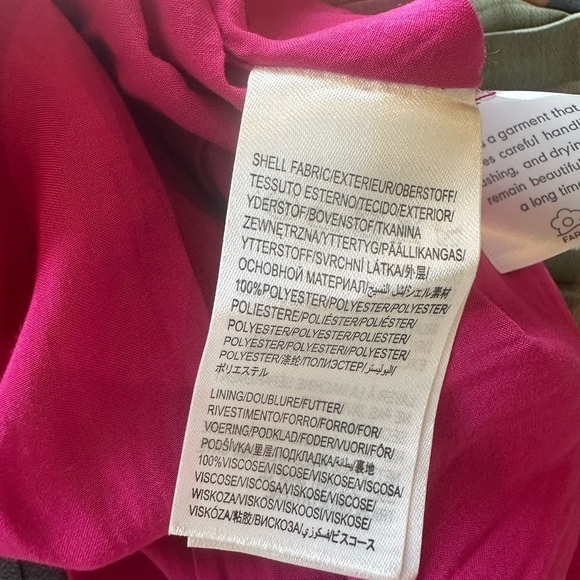 Farm Rio Painted Stripes Blouson-Sleeve Pleated Dress - Size Large - Picture 11 of 16